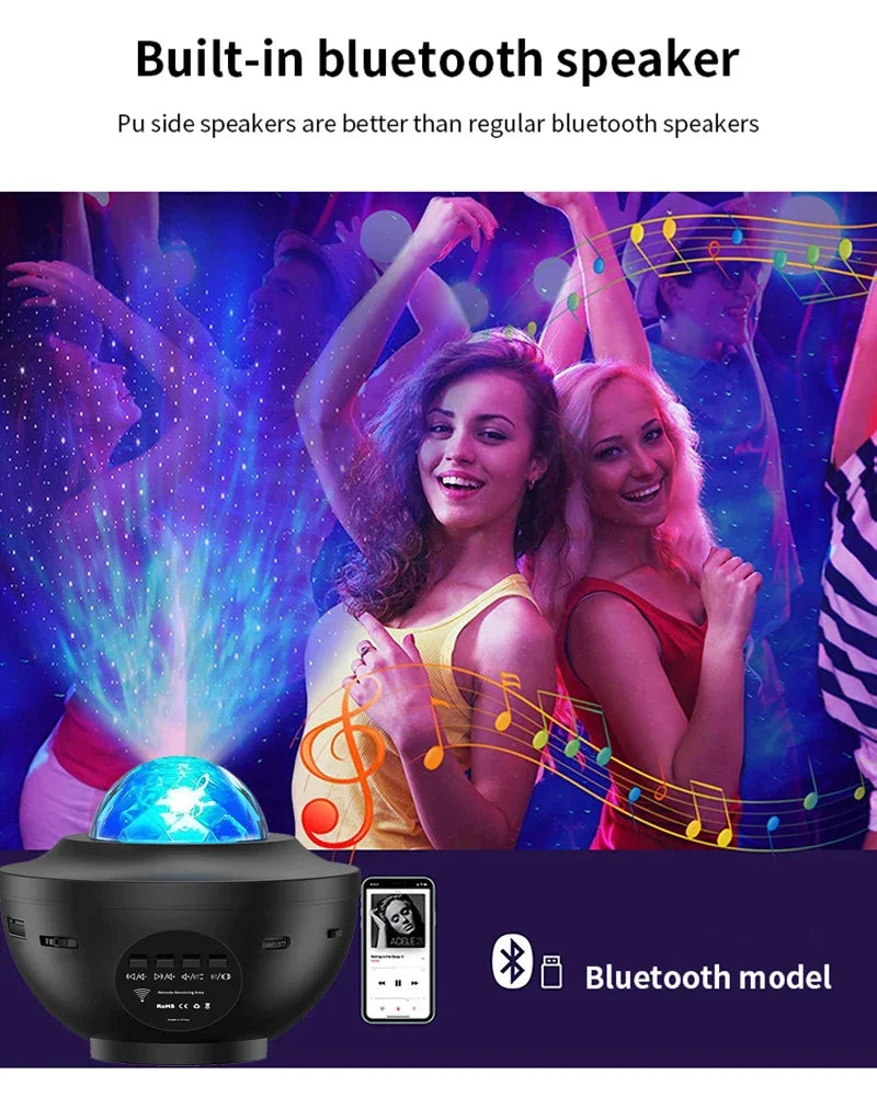 LED Starry Galaxy Projector with Bluetooth Music Player - Smarsty