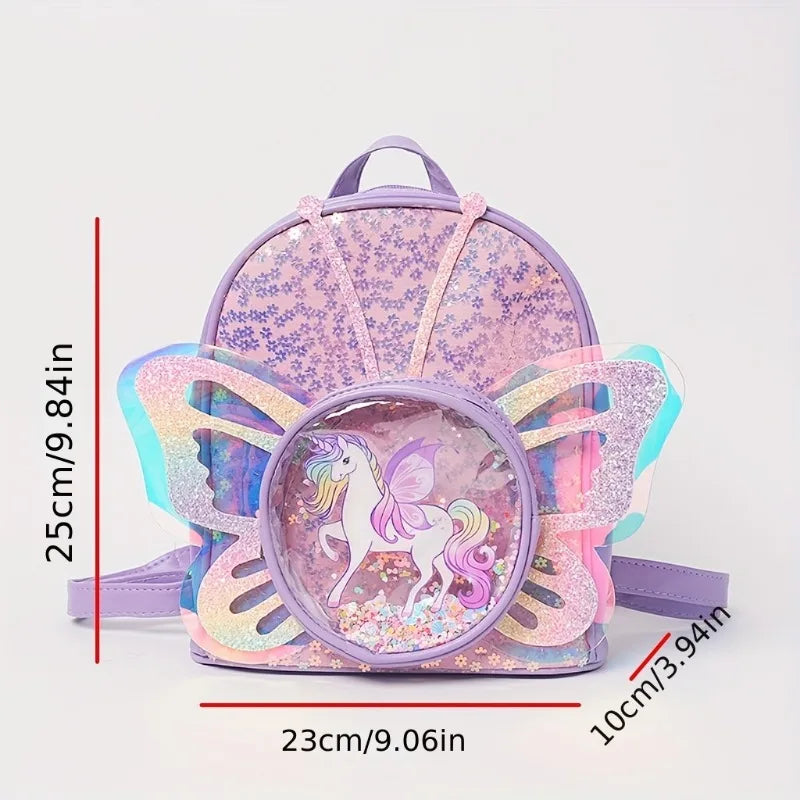 Kids Unicorn Backpack With Sequin Wings Waterproof - Smarsty