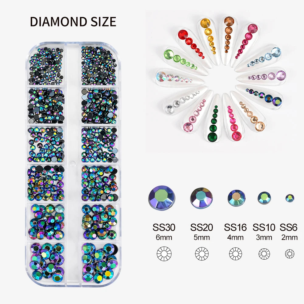Mixed Nail Rhinestones with Shiny Clear Colors for Stunning Nail Art - Smarsty