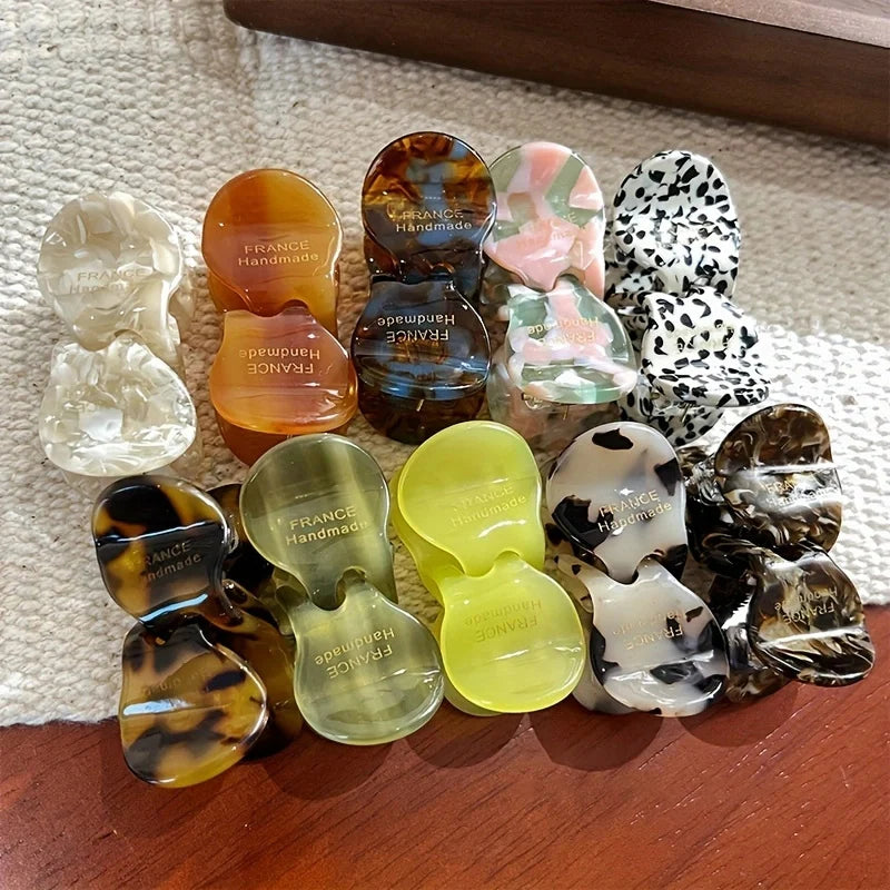 Mini Acetate Hair Claw Set Small Cute Elegant Secure Grip - Smarsty