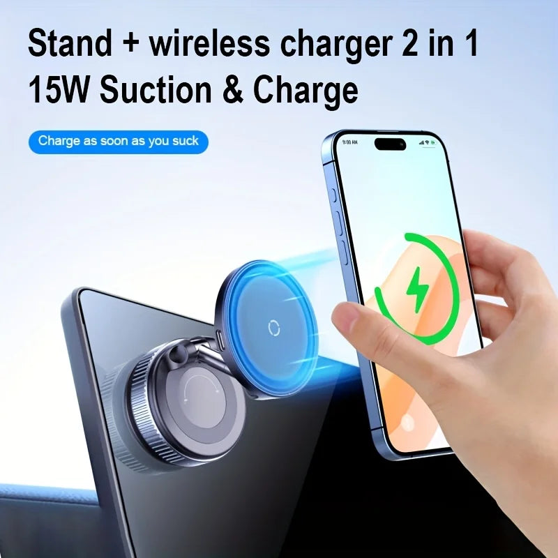 Magnetic Car Phone Holder 360 Rotation Vacuum Suction - Smarsty