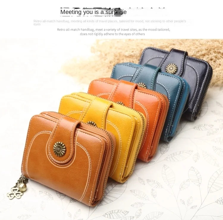 Women Wallets and Purses PU Leather Money Bag Female Short Hasp Purse Small Coin Card Holders Blue Red Clutch New Women Wallet - Smarsty