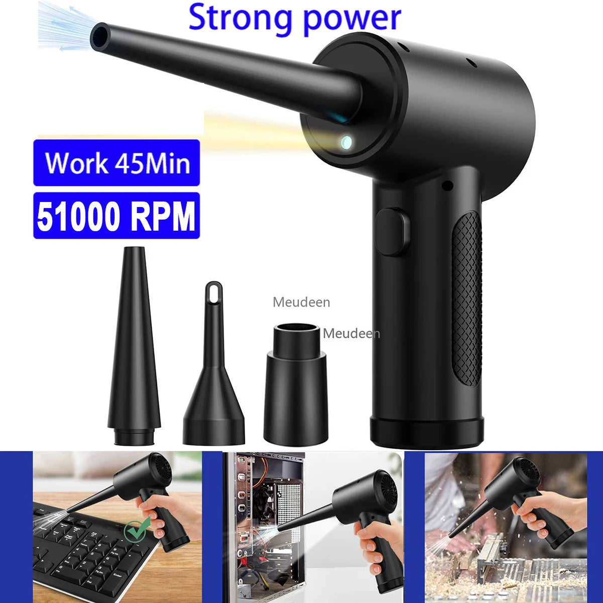 Wireless Electric Air Duster For Keyboard PC Cleaning