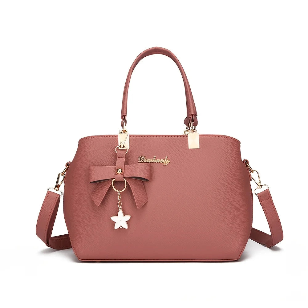 Elegant Bowknot Shoulder Bag With Multiple Compartments - Smarsty