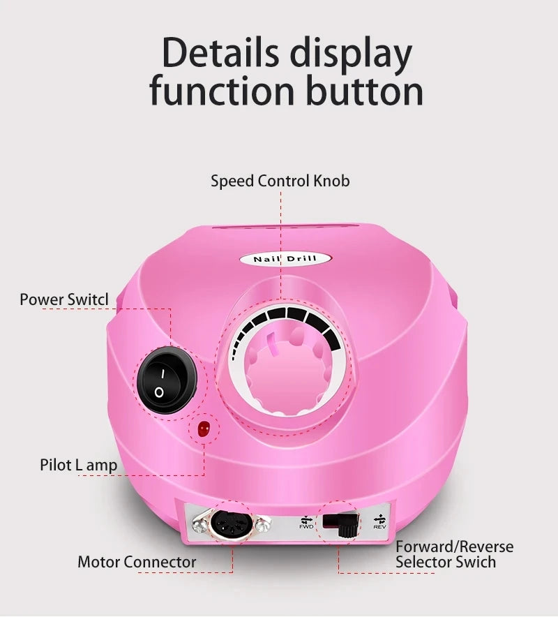 Professional Electric Nail Drill 35000RPM Portable Manicure Machine - Smarsty