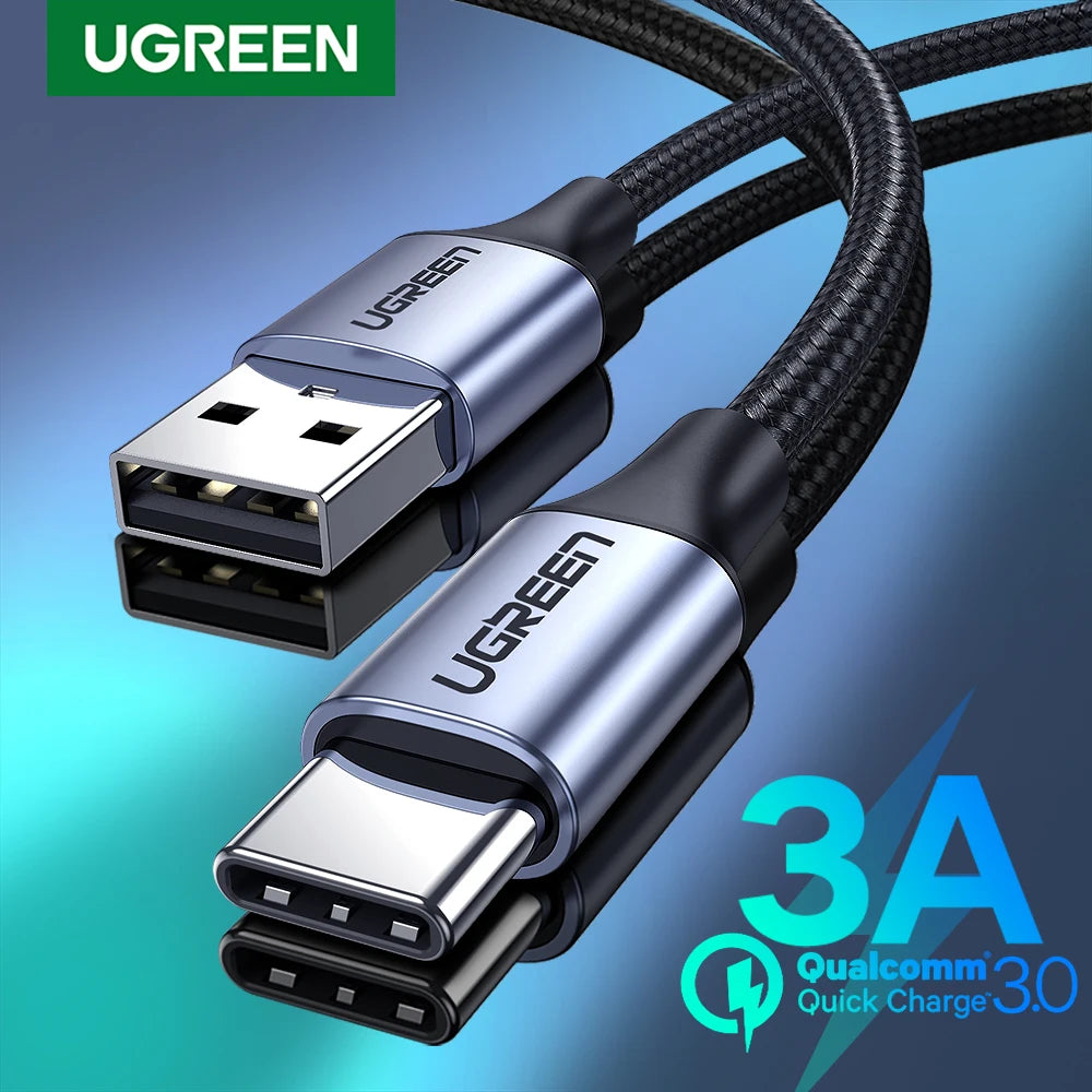 UGREEN 3A USB Type C Cable For iPhone 17 16 Xiaomi Samsung Fast Charging Wire USB-C Charger Data Cord For iPad Poco USB C