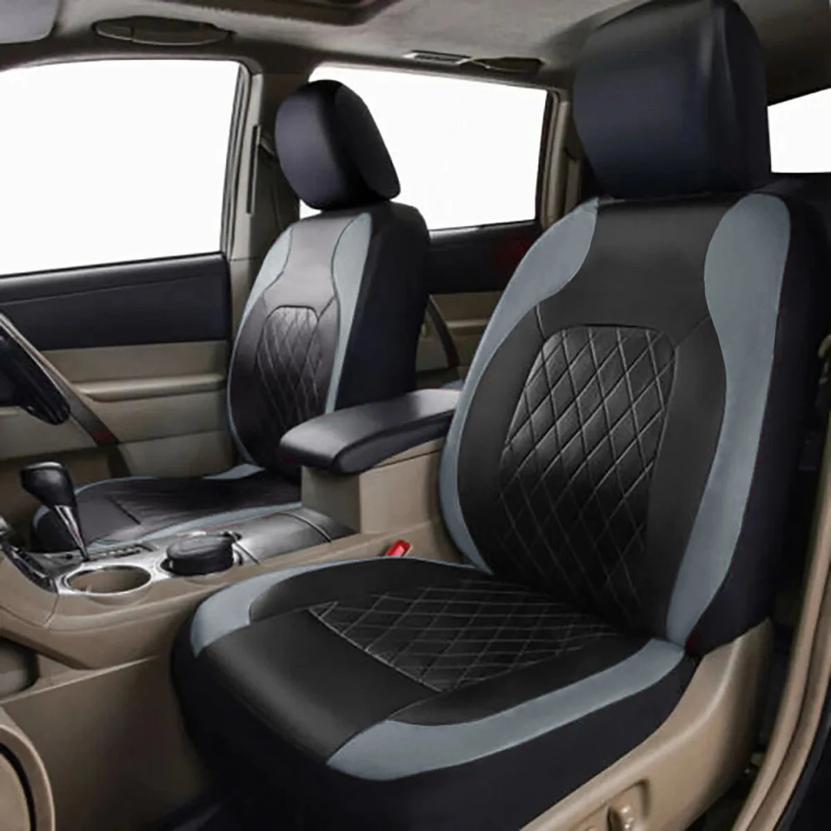 All Season Quilted PU Leather Car Seat Cover Waterproof - Smarsty
