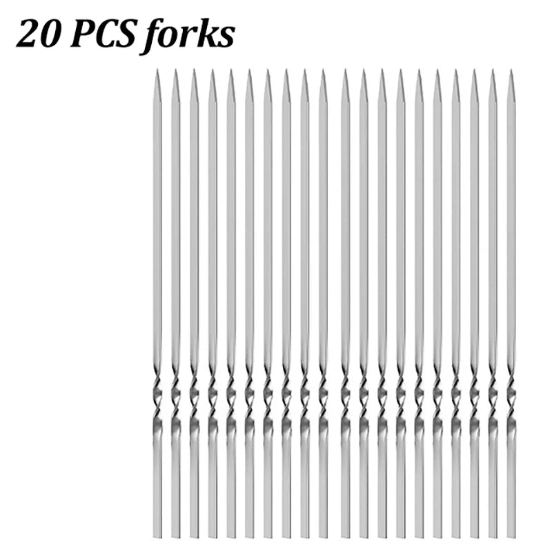 Stainless Steel Barbecue Skewers Reusable Easy Clean Design - Smarsty