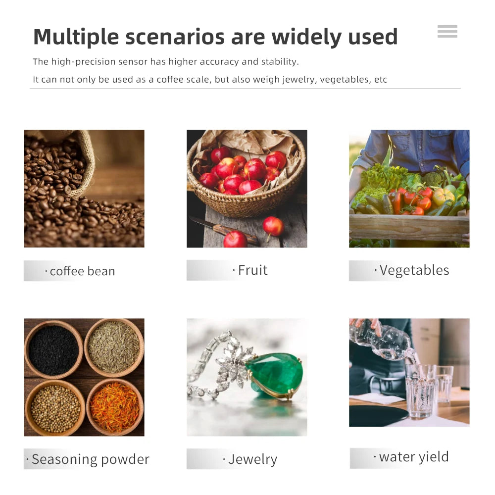 High Precision Digital Coffee Scale with Timer - Smarsty