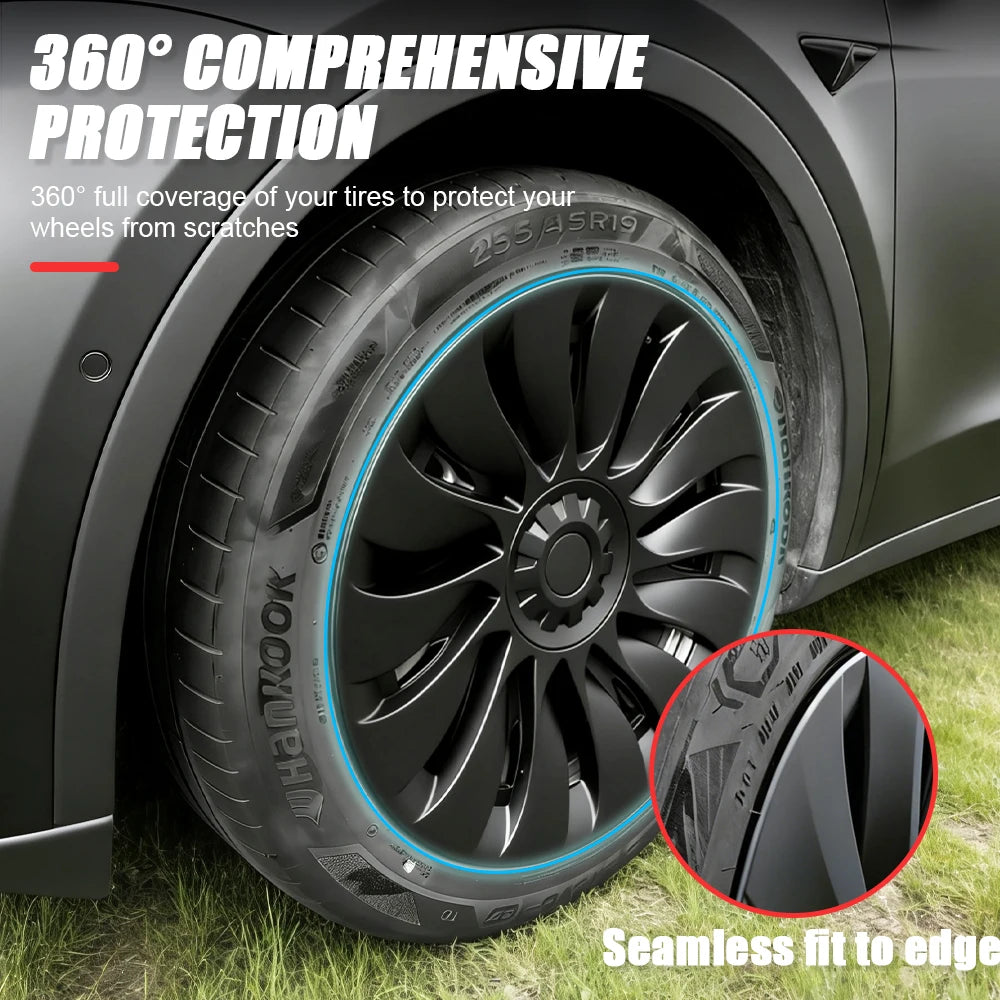 4PCS HubCap Performance Automobile Replacemen Hub cap Full Rim Cover Accessories for Tesla Model Y 19 Inch Wheel Caps 2018-2024