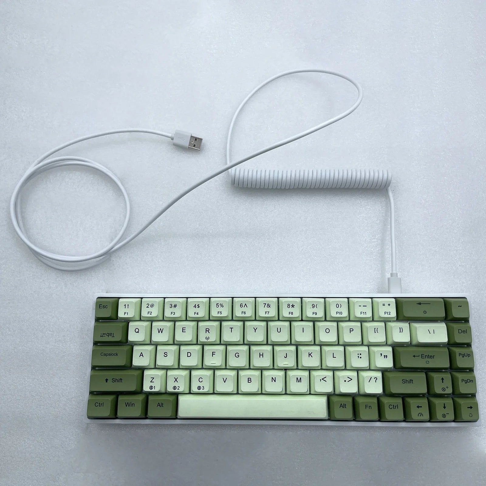 Computer Mechanical Keyboard Data Cable Extension Cord Coiled Charging Cable Type-C to USB Plug-in Spring Line
