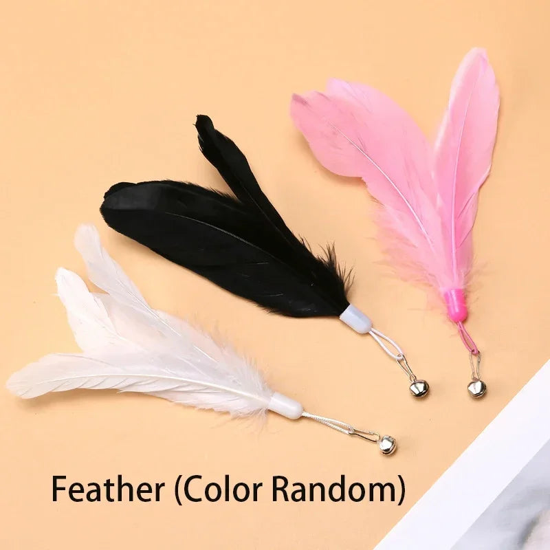 Interactive Cat Teaser Stick With Replaceable Feather - Smarsty