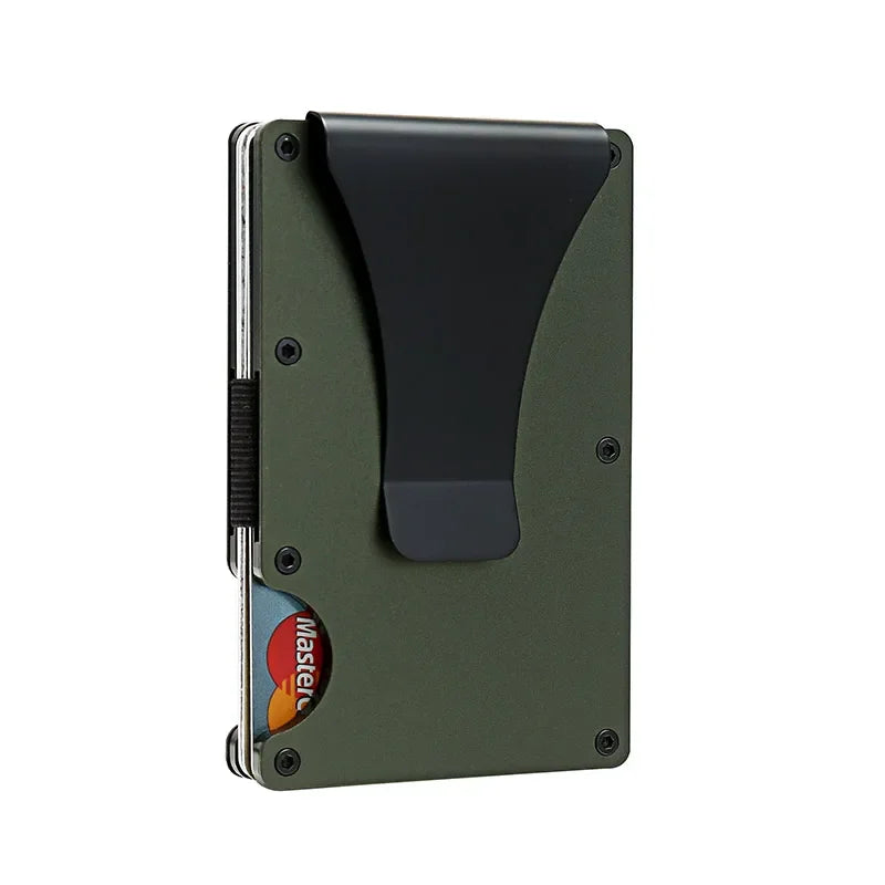 Carbon Fiber Metal Minimalist Slim Credit Card Holder Wallet Carteira for Men Cartera Tarjetero Hombre RFID Bank Cardholder Case