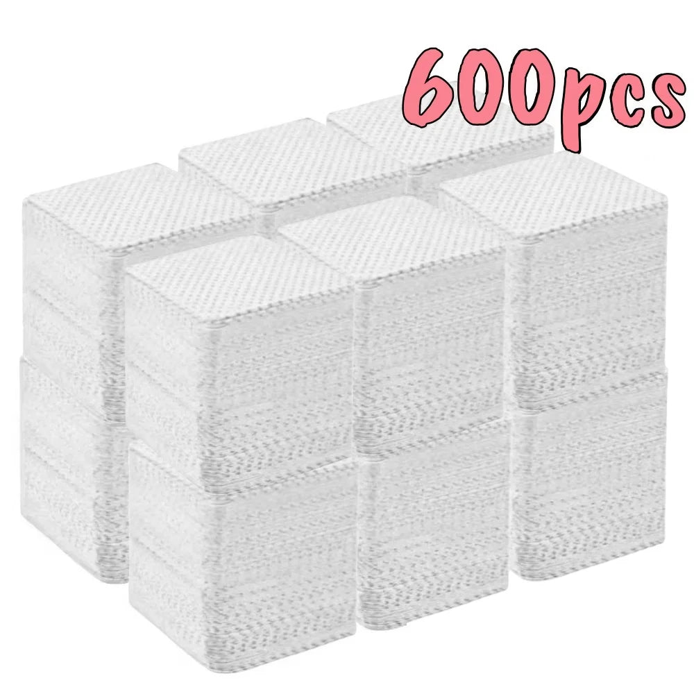 20/600pcs Lint-Free Nail Wipes Gel Cleansing Tissues Aluminum-Free Nail Polish Remover Pads for NaiArt Beauty Cleaning Care Tool - Smarsty