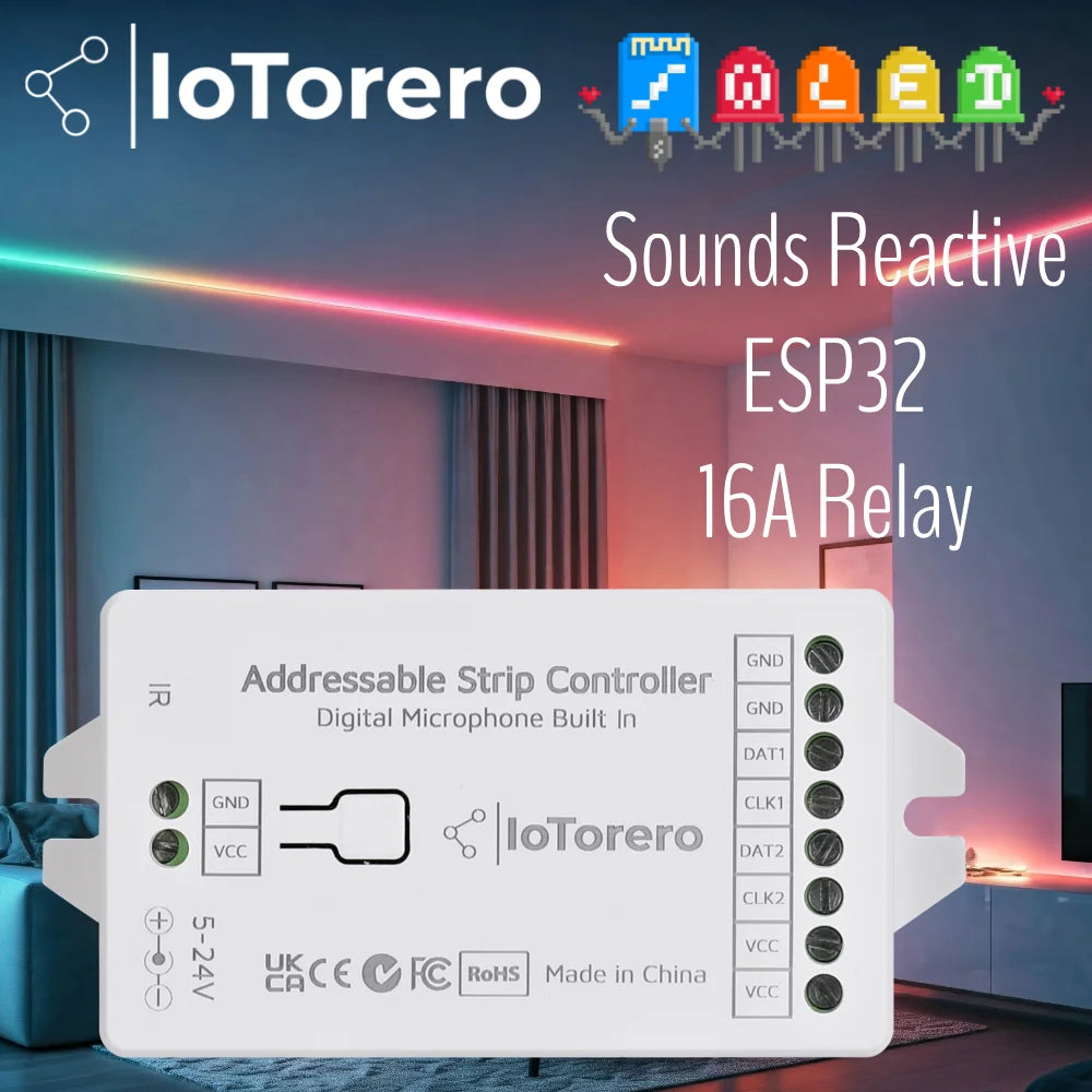 IoTorero WLED ESP32 Addressable Strip Controller With Remote - Smarsty