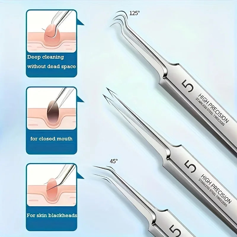 Stainless Steel Blackhead Remover Kit for Clear Skin - Smarsty