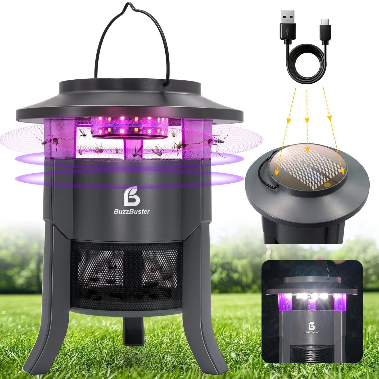 Bug Zapper Outdoor, Mosquito Zapper, Electric Fly Zapper, Mosquito Killer, Fly Traps,Flying Insects Zapper Indoor Outdoor