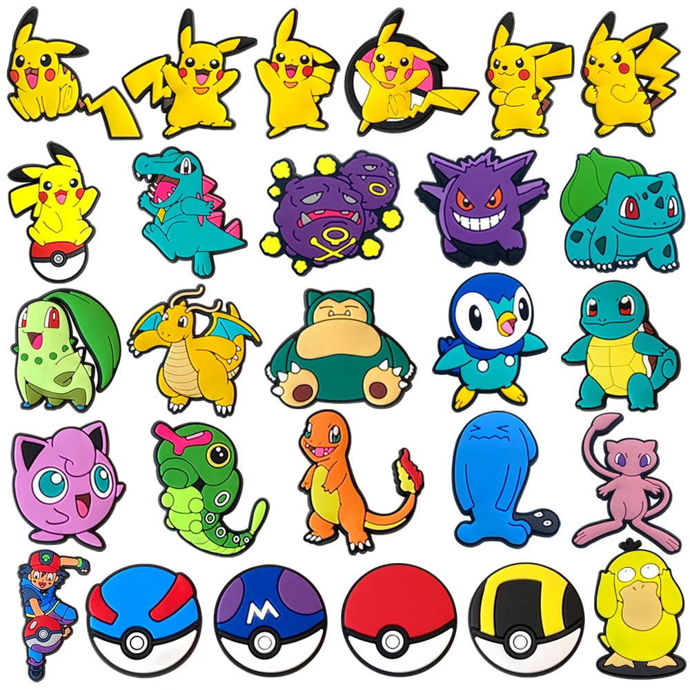 VC Decoration Buckle DinMINISO Pokemon Shoe Charms Posaur Sandals Accessories Male and Female Children Gifts