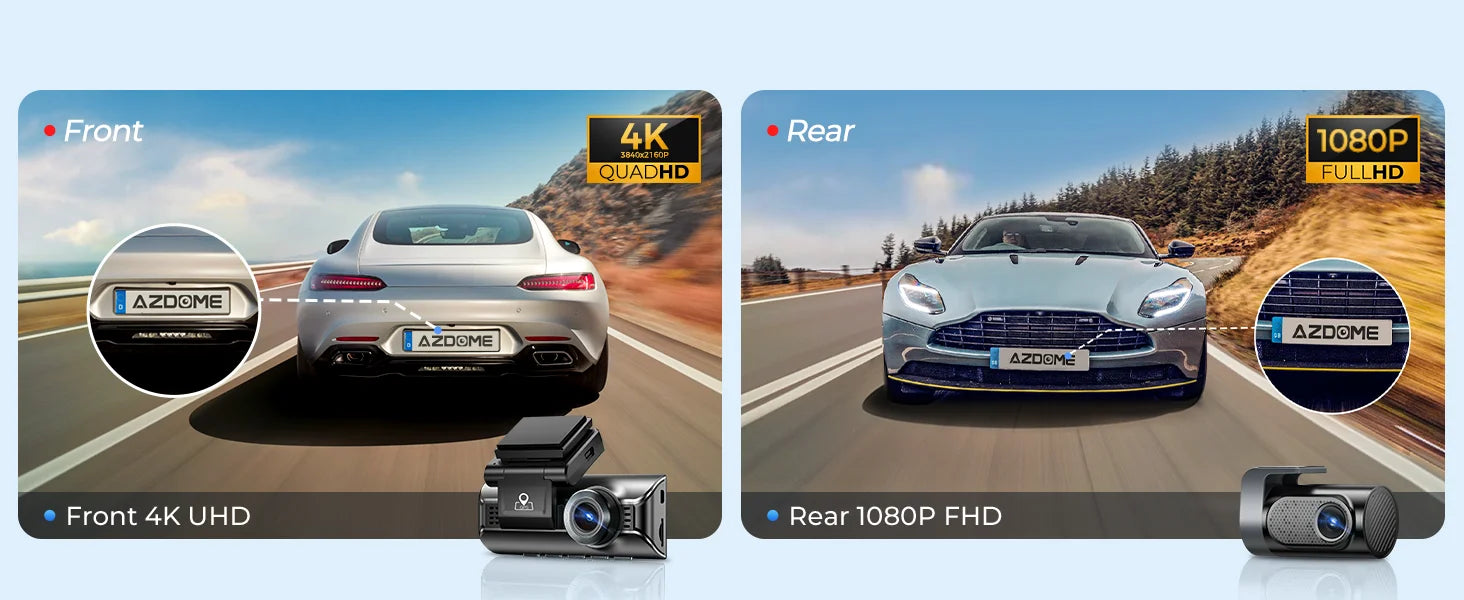 4K Dash Cam With GPS And Superior Night Vision Parking - Smarsty