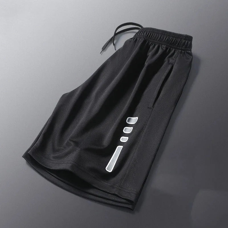 SONECHOKI Running Shorts Men Striped Printing Loose Basketball Sport Gym Breathable Shorts Fitness Training Workout Bottom Male - Smarsty