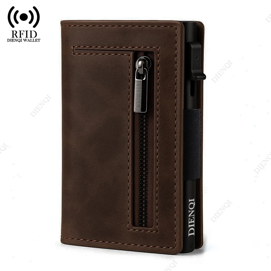 Luxury RFID Blocking Card Holder Men Wallets Money Bag Metal Credit Cardholder Aluminium Slim Thin Smart Minimalistic Wallets - Smarsty