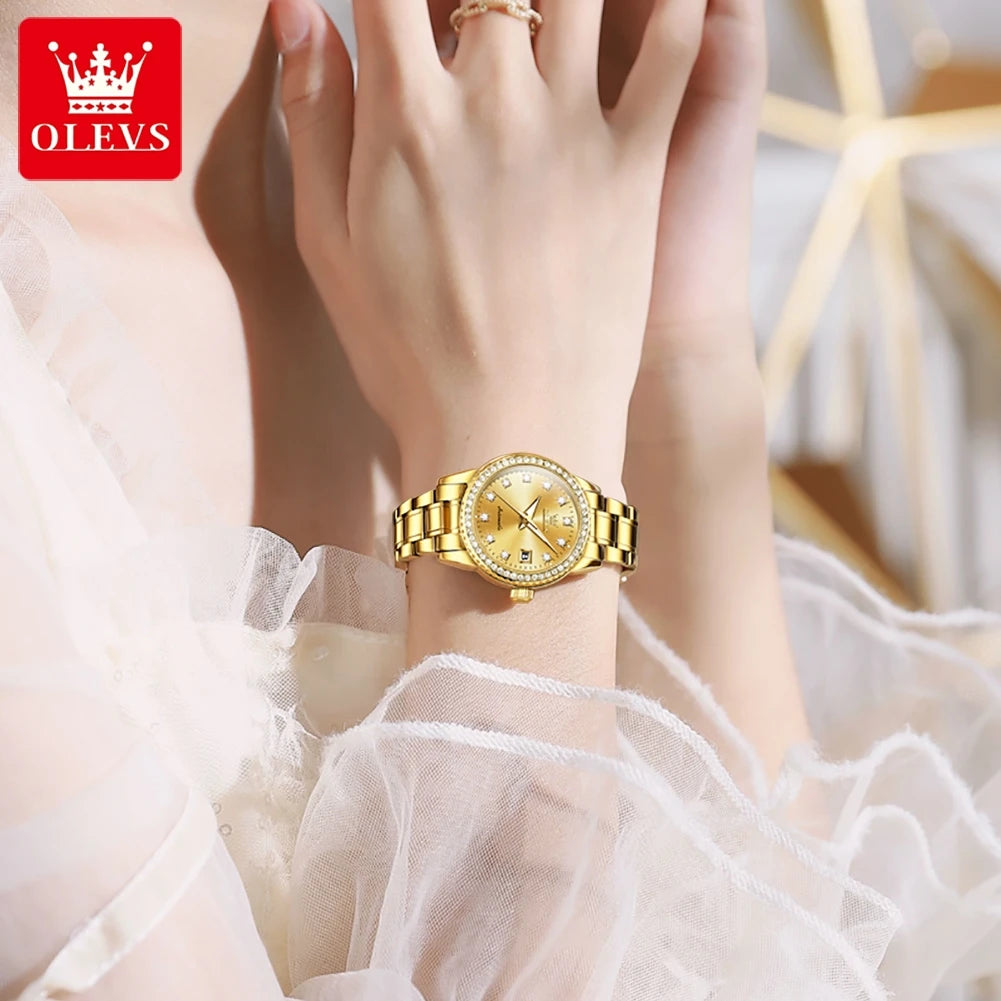 OLEVS Women's Automatic Waterproof Luxury Watch with Luminous Dial - Smarsty