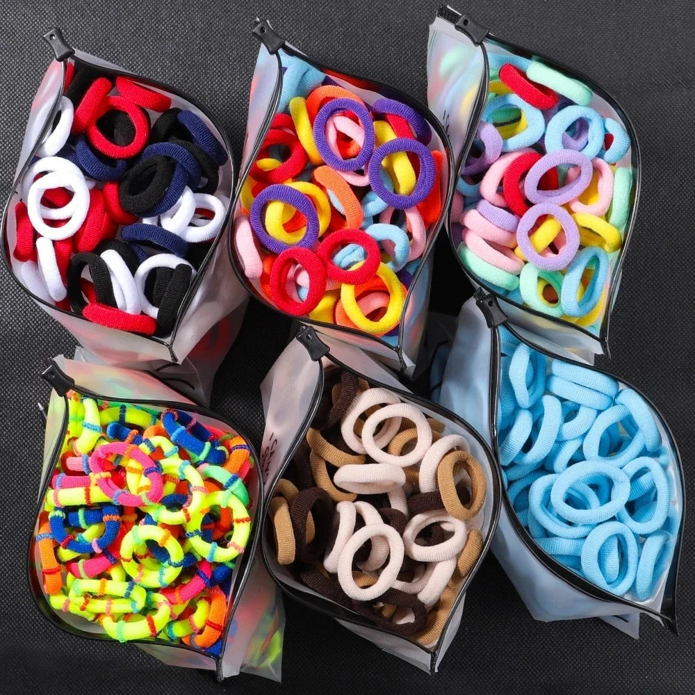 50PCS Colorful Nylon Hair Ties For Kids Gentle Hold - Smarsty