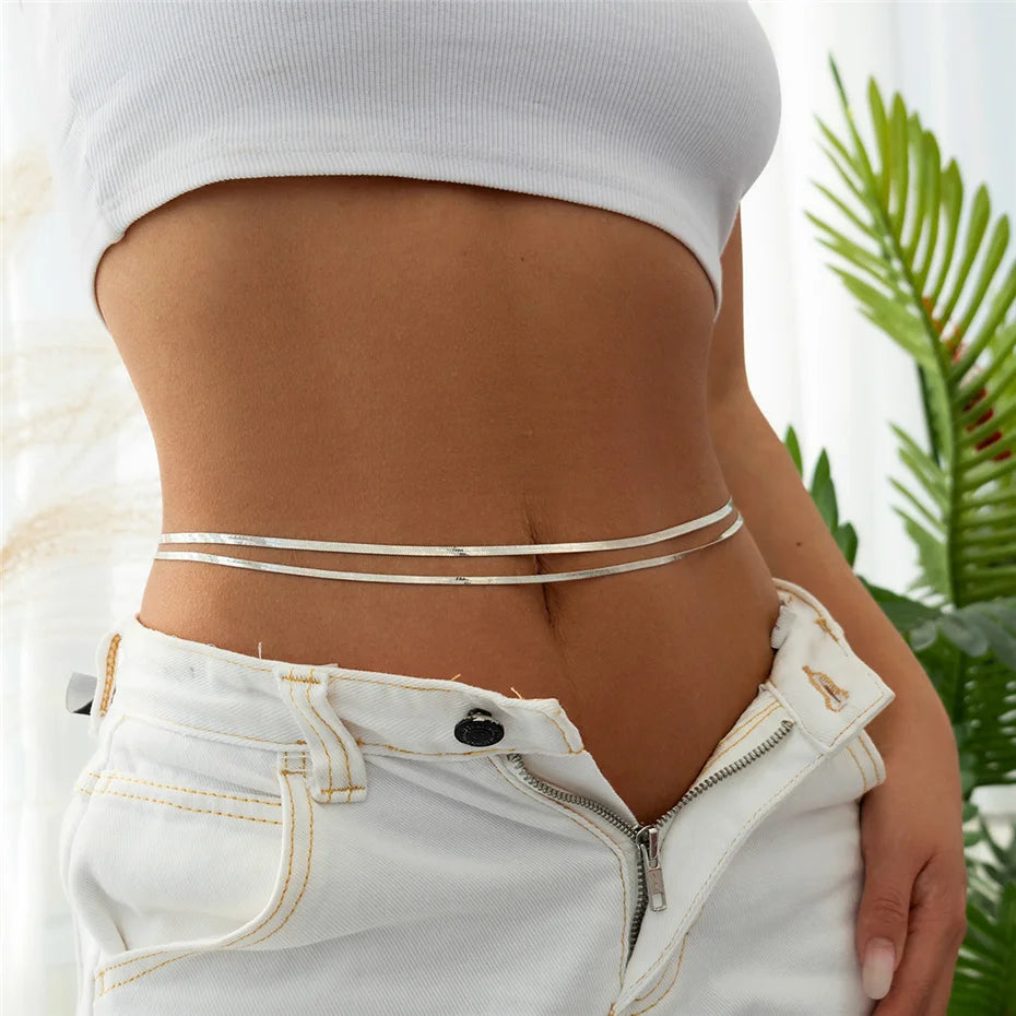 Ingemark Sexy Flat Snake Chain Waist Belt for Women - Smarsty