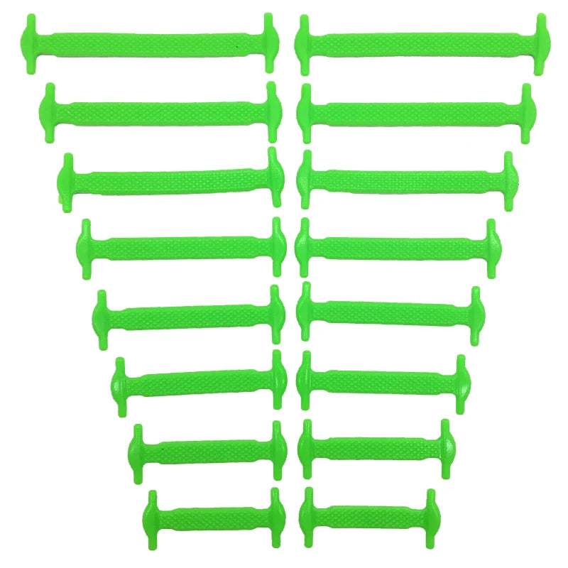 16pcs/lot Silicone Shoelaces No Tie Shoelaces 12 colors Elastic Lace Shoelace Creative Lazy Silicone Laces Rubber Lace - Smarsty