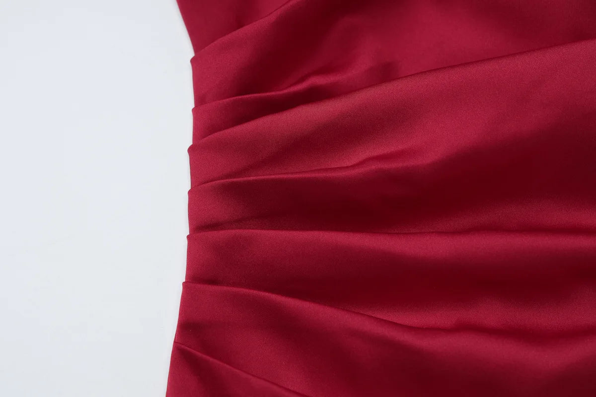 Ladies Summer Satin Fashion Evening Party Dress Women Sleeveless Backless Side Slit Long Dress Birthday Clubwear Woman Clothes
