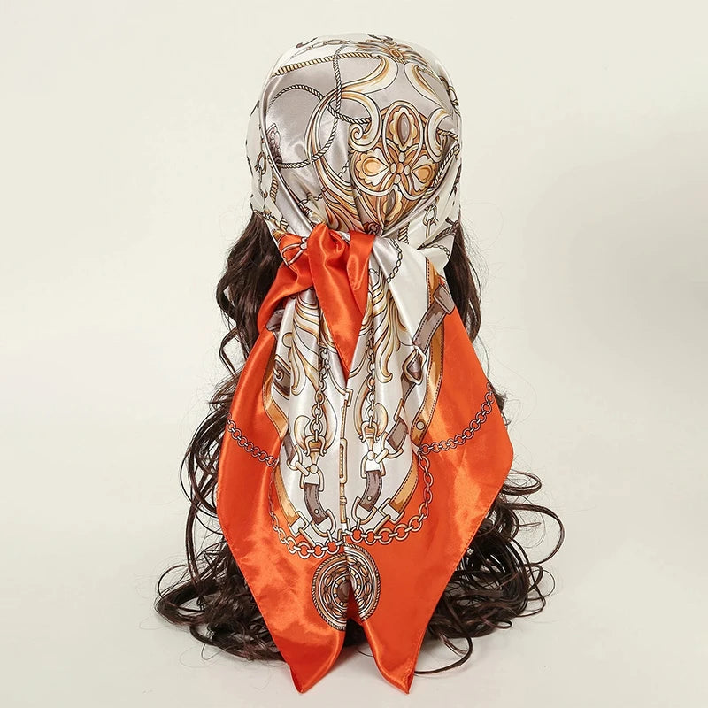 Luxury Satin Silk Scarf for Women Sun Protection - Smarsty