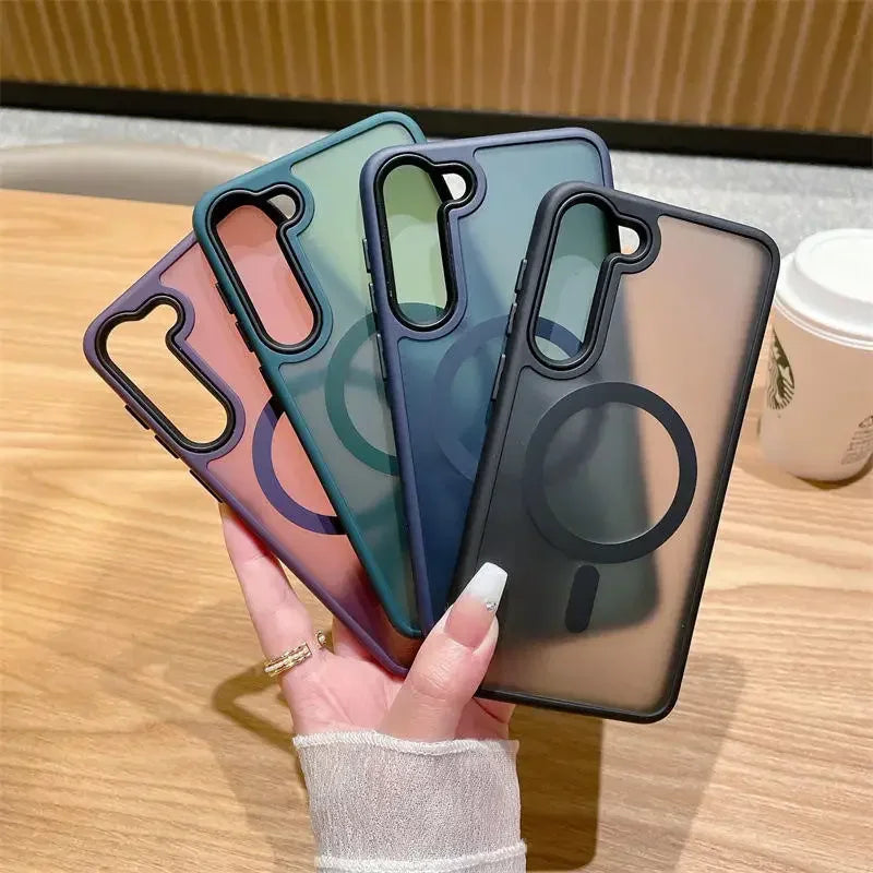 Matte Translucent Galaxy Phone Case With Magnetic Closure - Smarsty