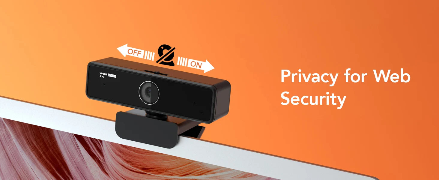 V11 2K Webcam for PC, 1080P 60FPS FHD 90° Web Camera with Microphone&Privacy Cover,USB Plug&Play for Mac/Laptop/Desktop/Computer