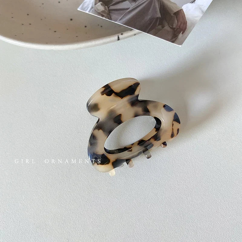 Small Acetate Hair Claw Clips Elegant Colorful Hollow - Smarsty