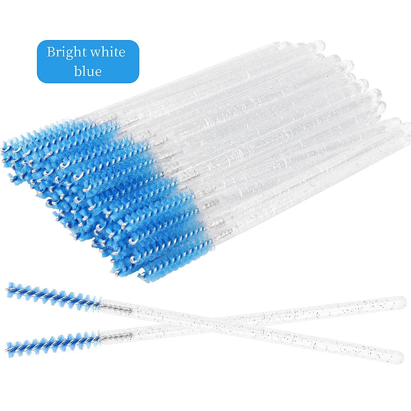 50 Pcs Disposable Eyelash Brushes with Diamond Handles - Smarsty