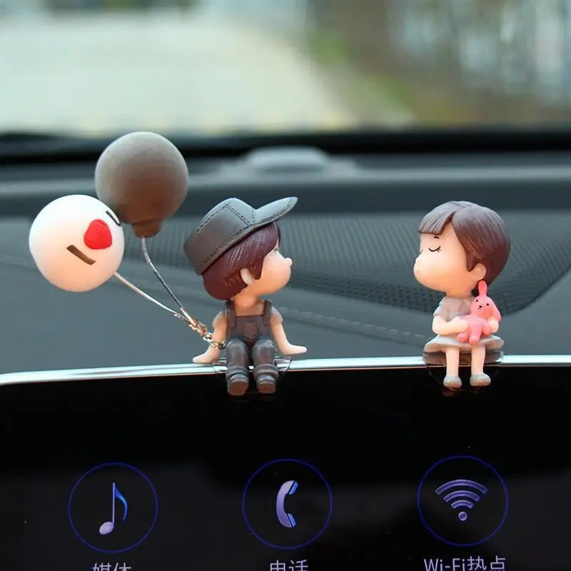 Cute Couple Car Ornament Balloon Figurine For Dashboard - Smarsty