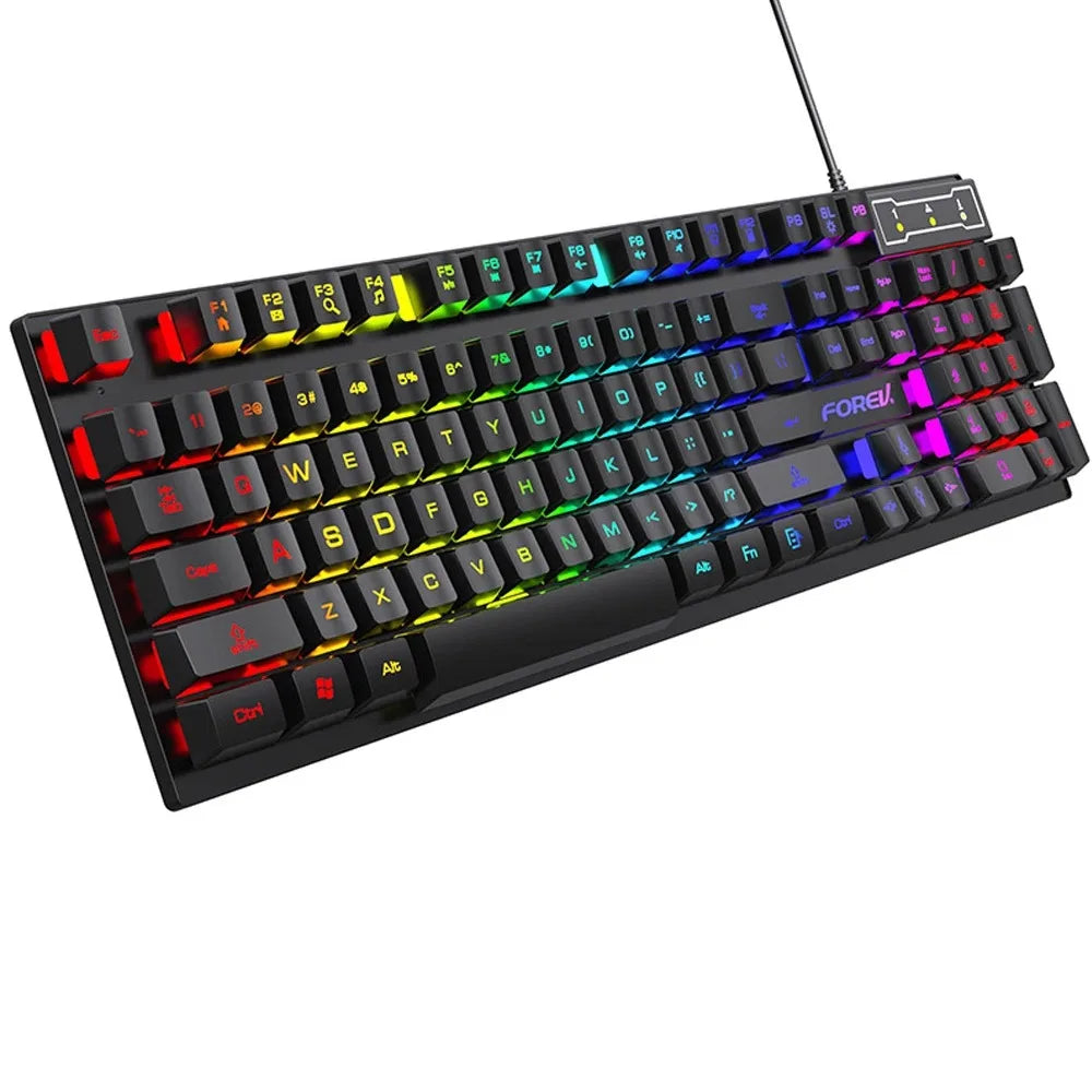 Backlit Mechanical Keyboard Gaming Set With Mouse Bundle
