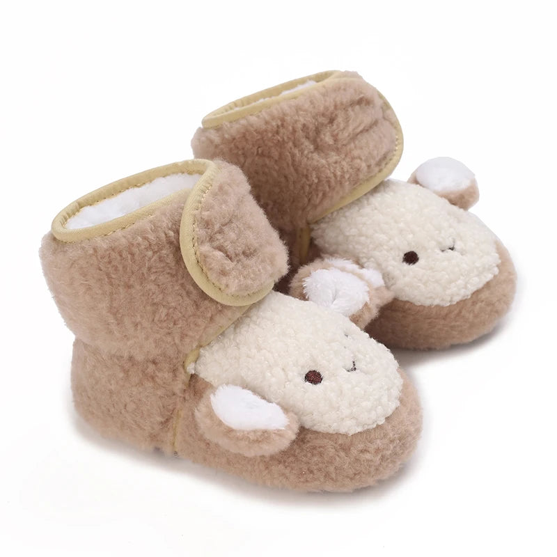 Soft Soled Bear Baby Snow Boots Warm Plush First Walkers - Smarsty