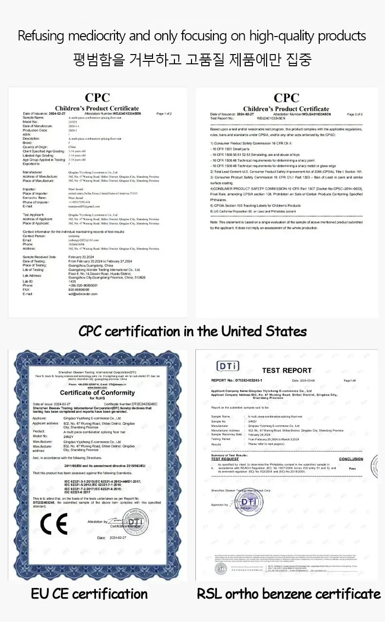 8Pcs/2.5cm Thick Nonslip Baby Crawling Play Mat Soundproof Puzzle Gym Mat for Children's Room and Eco-Friendly Puzzle Mat by Smarsty