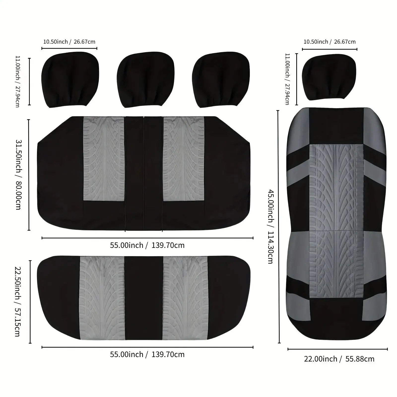 Universal Car Seat Covers Full Set Front And Rear Bench - Smarsty