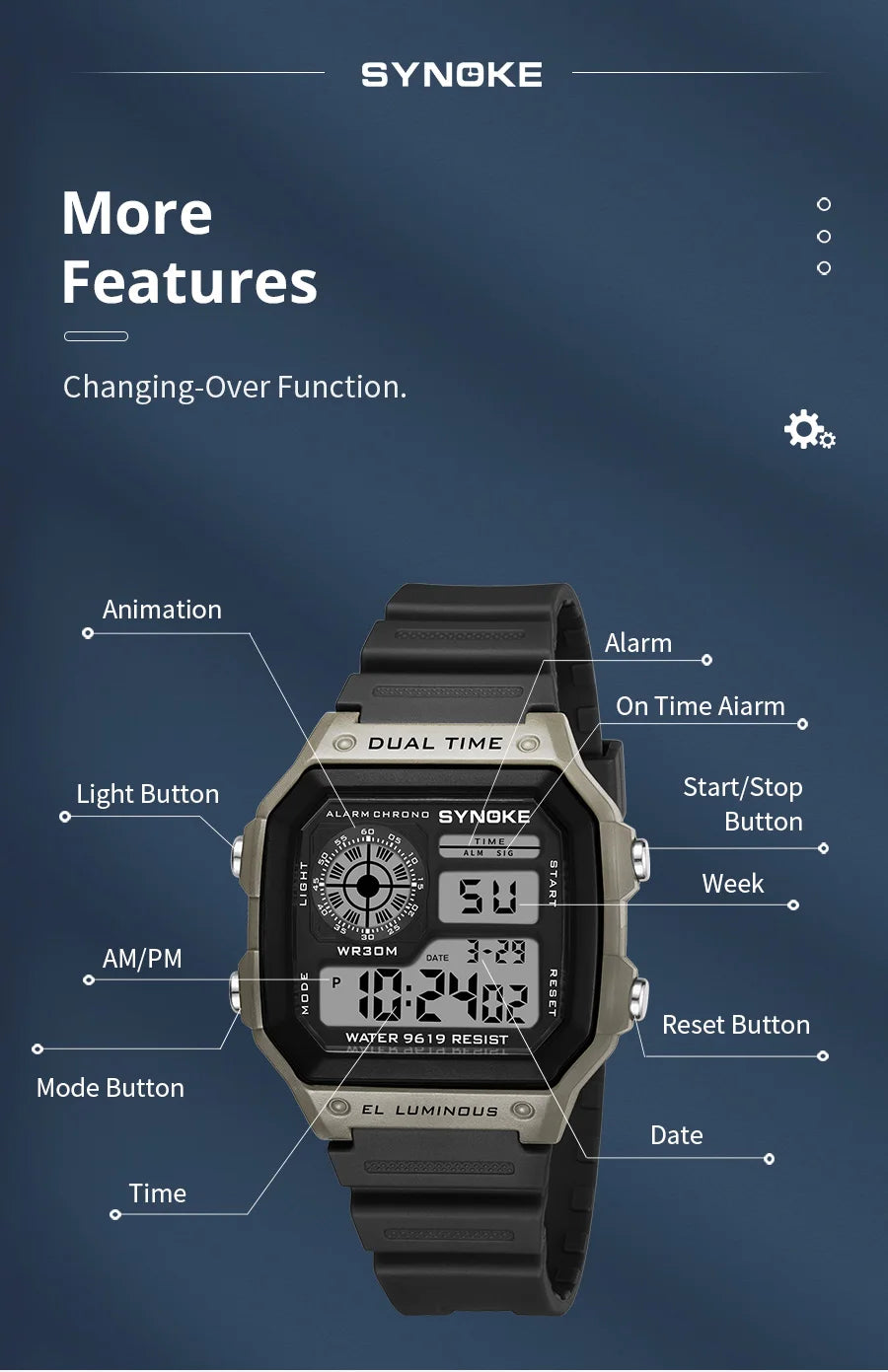 Waterproof Luminous Digital Sports Watch for Men and Women - Smarsty