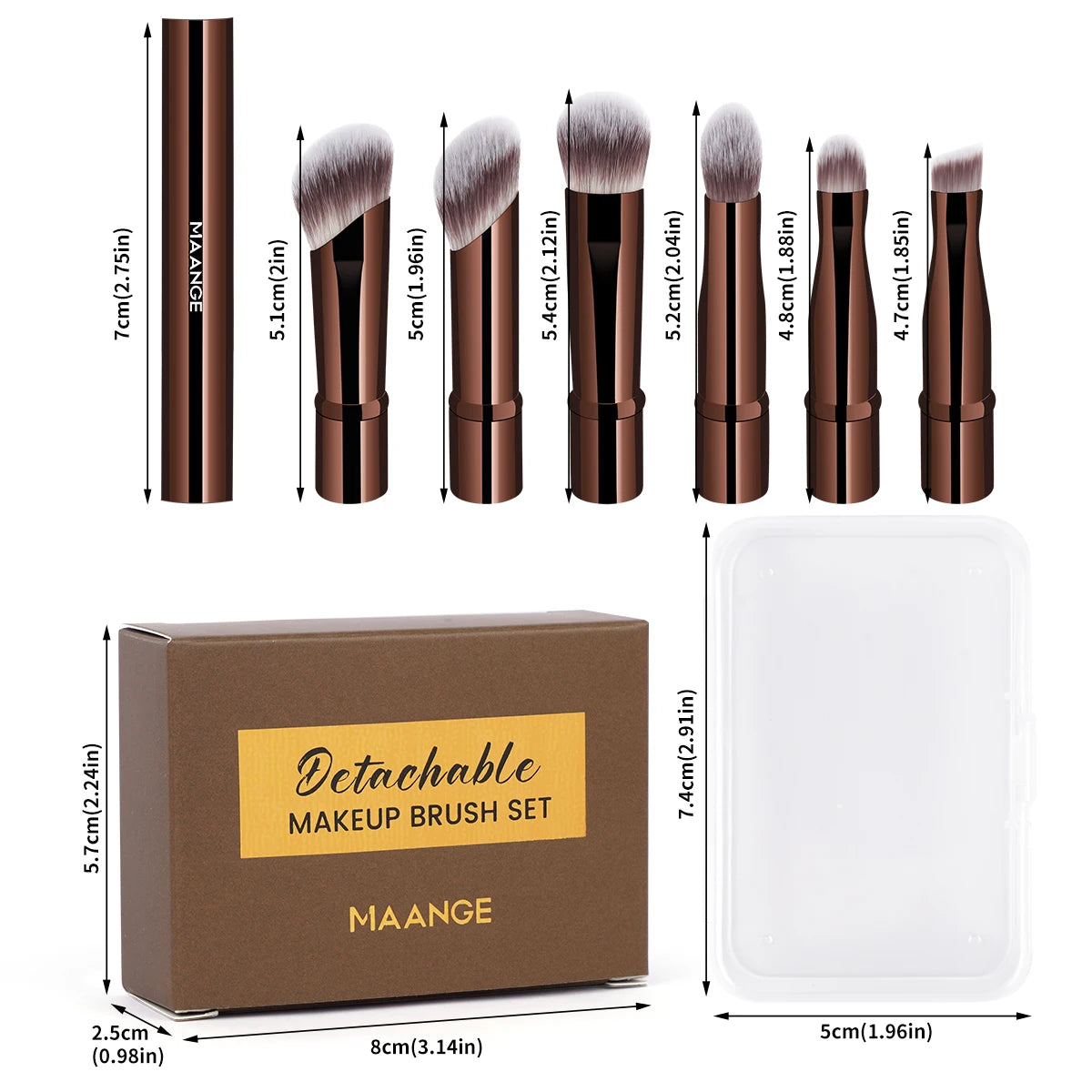 MAANGE Double Ended Makeup Brush Set for Travel and Contour - Smarsty