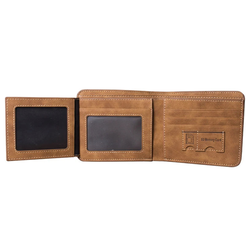 Men's Wallet Leather Billfold Slim Hipster Cowhide Credit Card/ID Holders Inserts Coin Purses Luxury Business Foldable Wallet - Smarsty