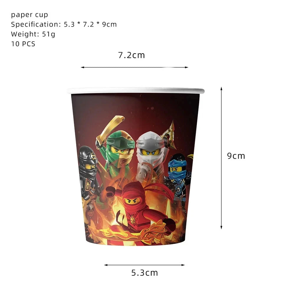 Ninja Theme Birthday Party Disposable Tableware Set - Smarsty