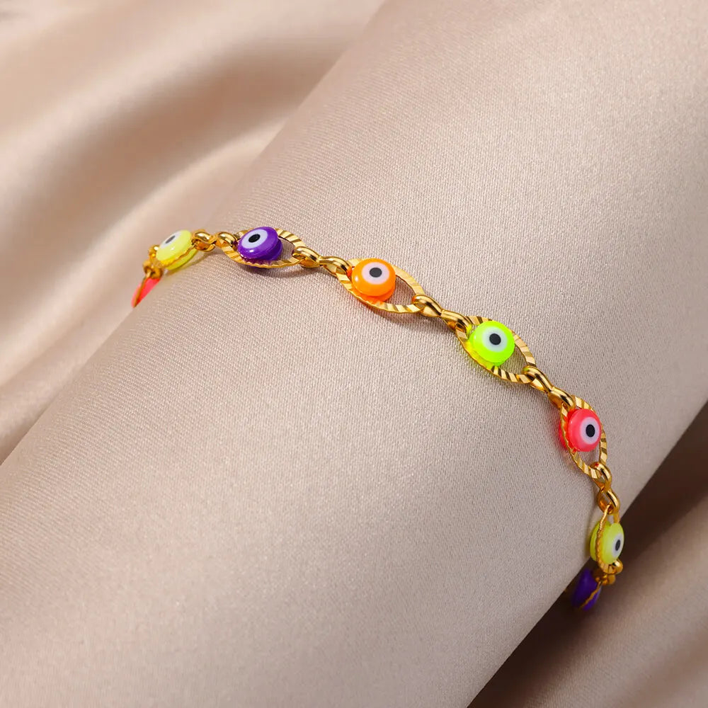 Gothic Rainbow Evil Eye Bracelet for Women - Smarsty