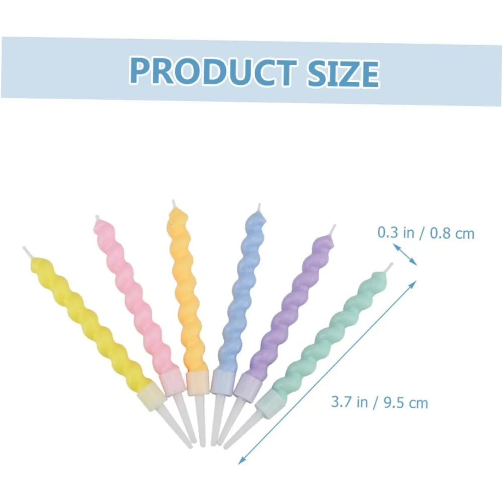 6/12/48pcs/1case Birthday Candles Spiral Cake Candles Long Thin Cake Candles For Wedding Party And Cake Decoration - Smarsty