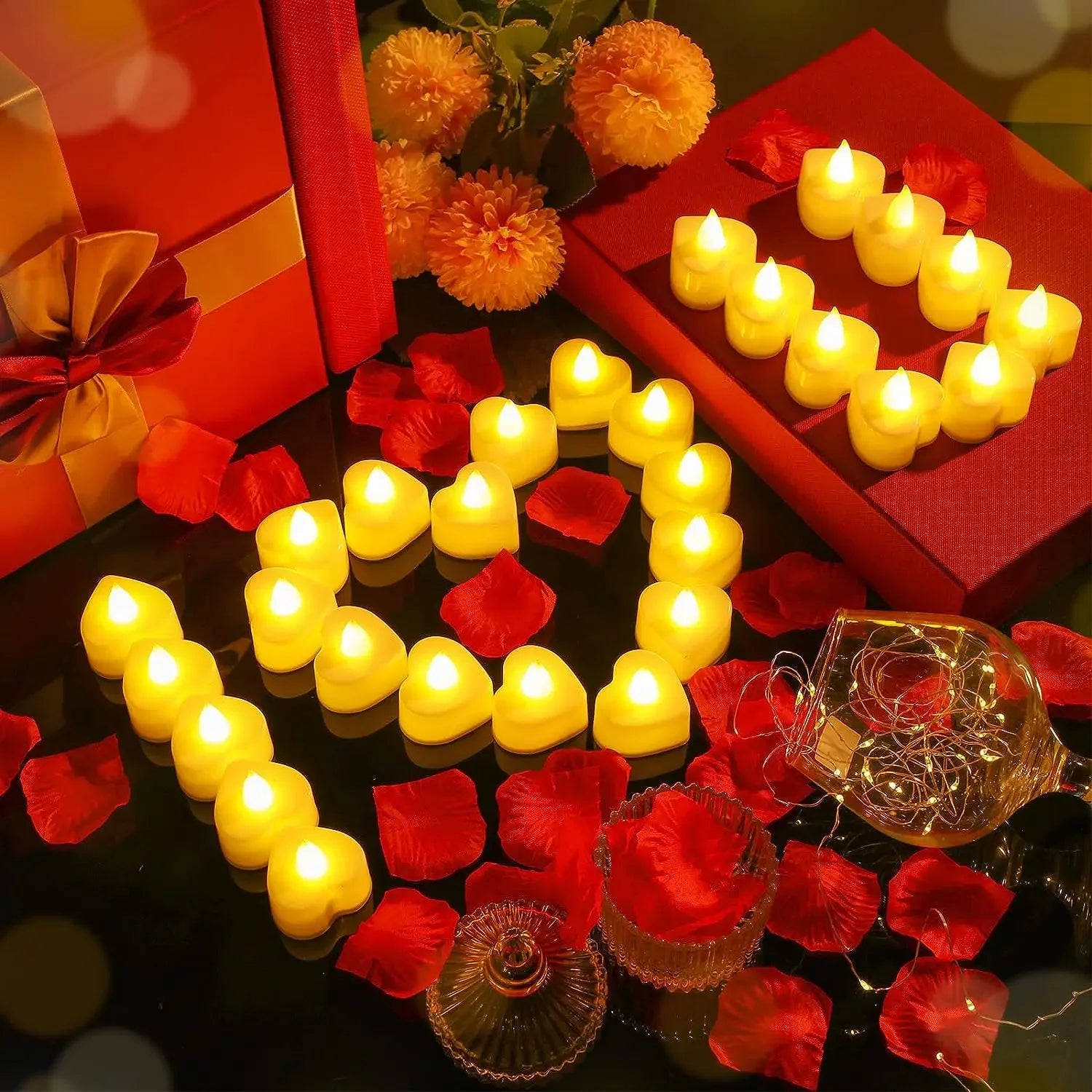 Flameless LED Votive Candles Set 100+Hour Lasting Electric Candles Battery Operated Tealight for Wedding Proposal Romantic Decor