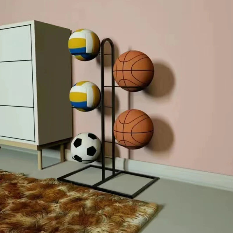 2/3/4/5Layers Basketball Storage Rack Indoor Children Balls Placed Rack Football Volleyball Basketball Holder Balls Metal Stand by Smarsty