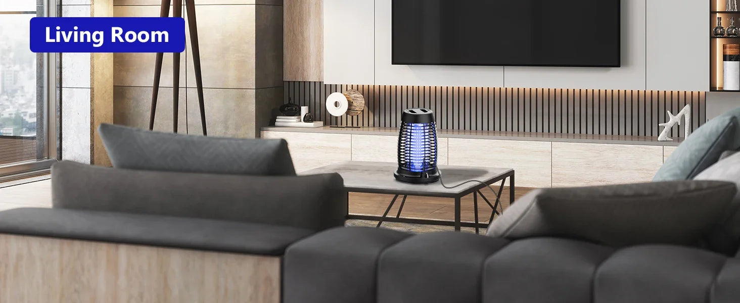 Solar Bug Zapper 2-in-1 Mosquito Killer Lamp Indoor 4500V Fly Zapper Outdoor Solar Powered with Rechargeable Insect Fly Trap