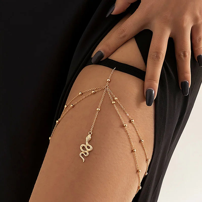Women’s Snake Pendant Thigh Chain with Beach Style - Smarsty